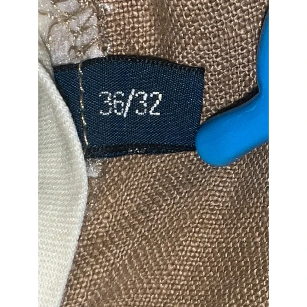 Polo Ralph Lauren Mens 36x32 Khaki Linen Classic Fit Adjustable Side Tab Pants